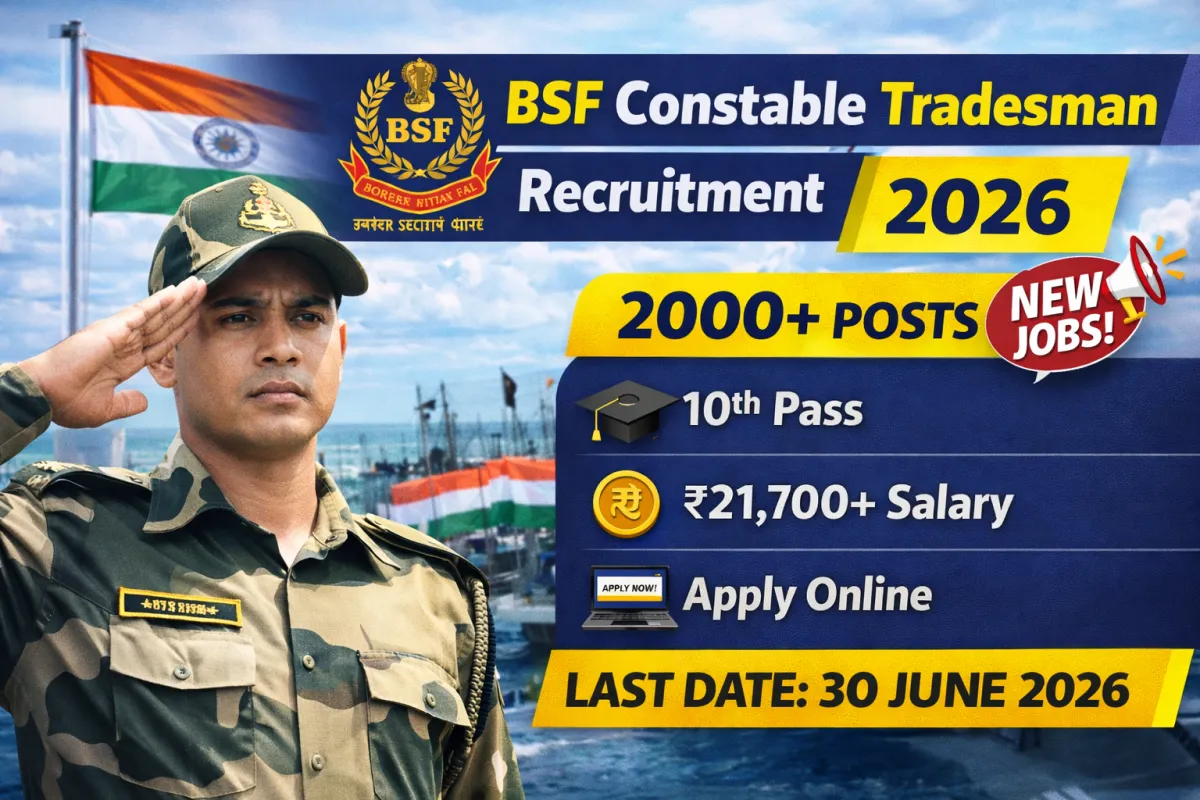 BSF Constable Tradesman Recruitment 2026 – Apply Online for 2000+ Posts – Apply Online 2026 | MyGovUpdates