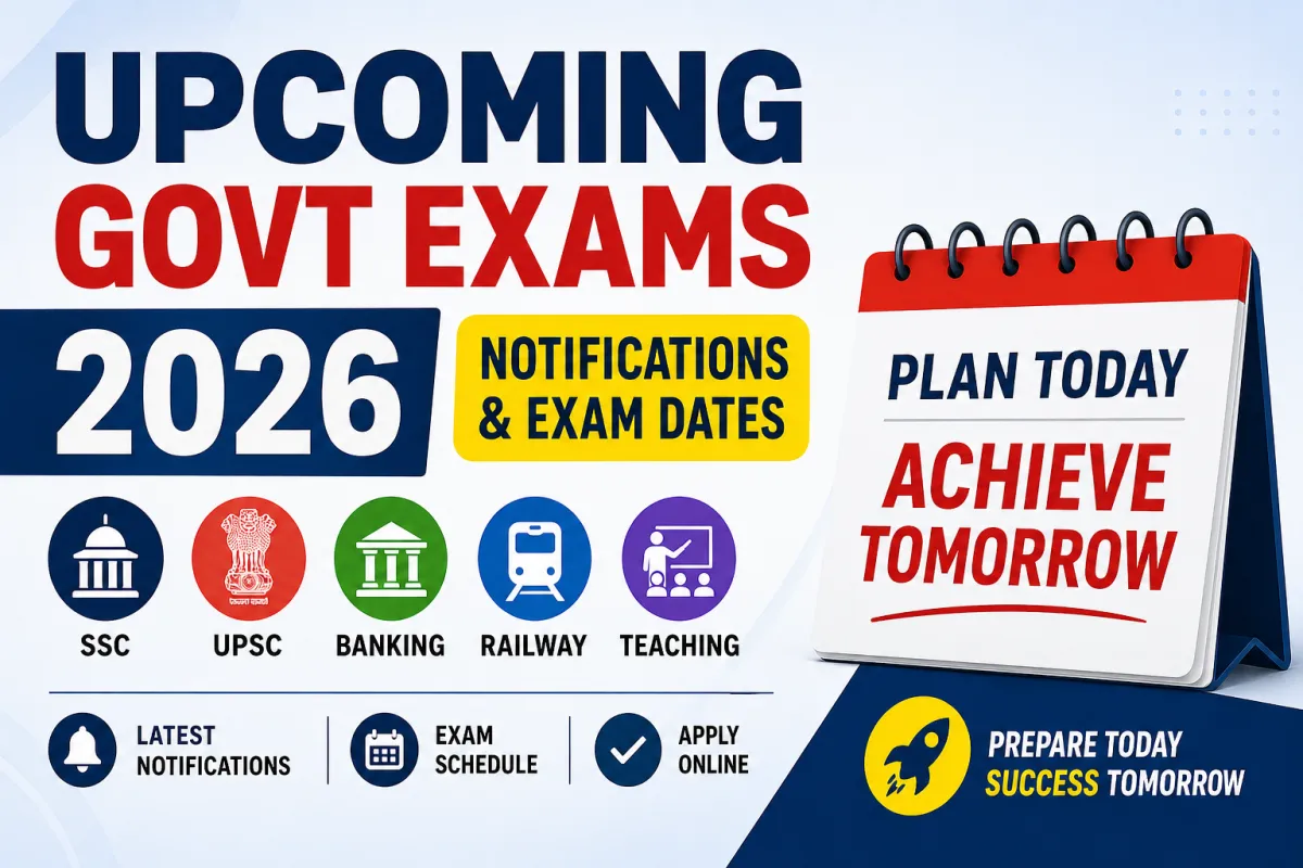 Upcoming Govt Exams 2026 – Latest Notifications, Exam Dates, Apply Online – View Exam Details 2026 | MyGovUpdates