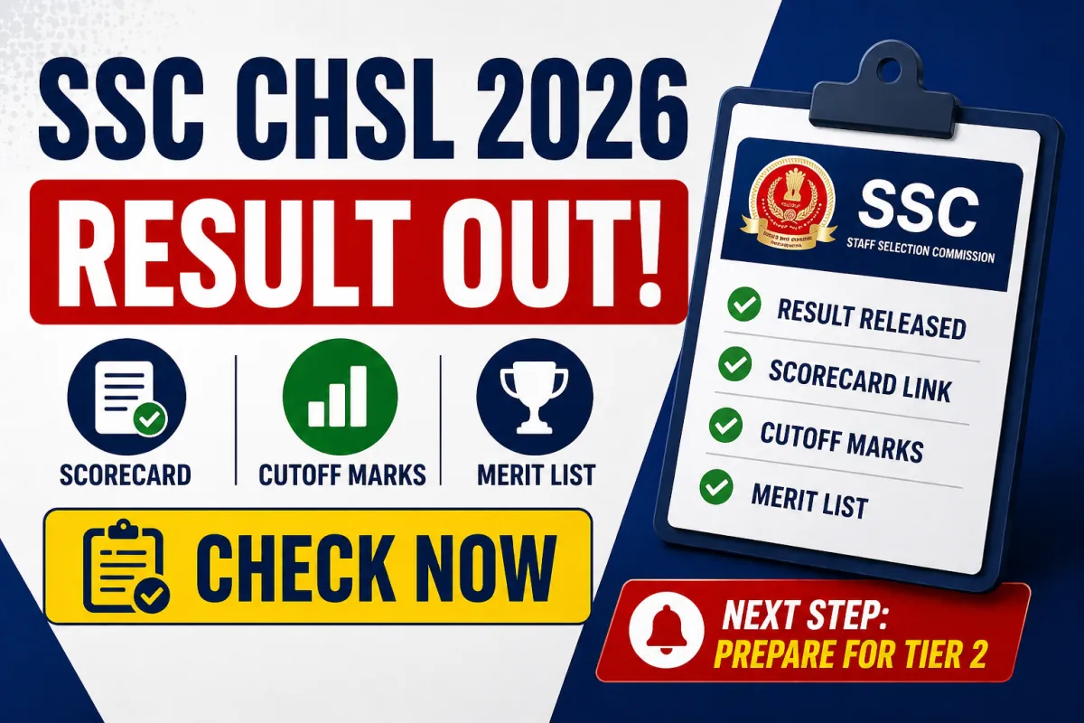SSC CHSL 2026 Tier 1 Result Out: Check Scorecard, Cutoff & Merit List – Check Result 2026 | MyGovUpdates