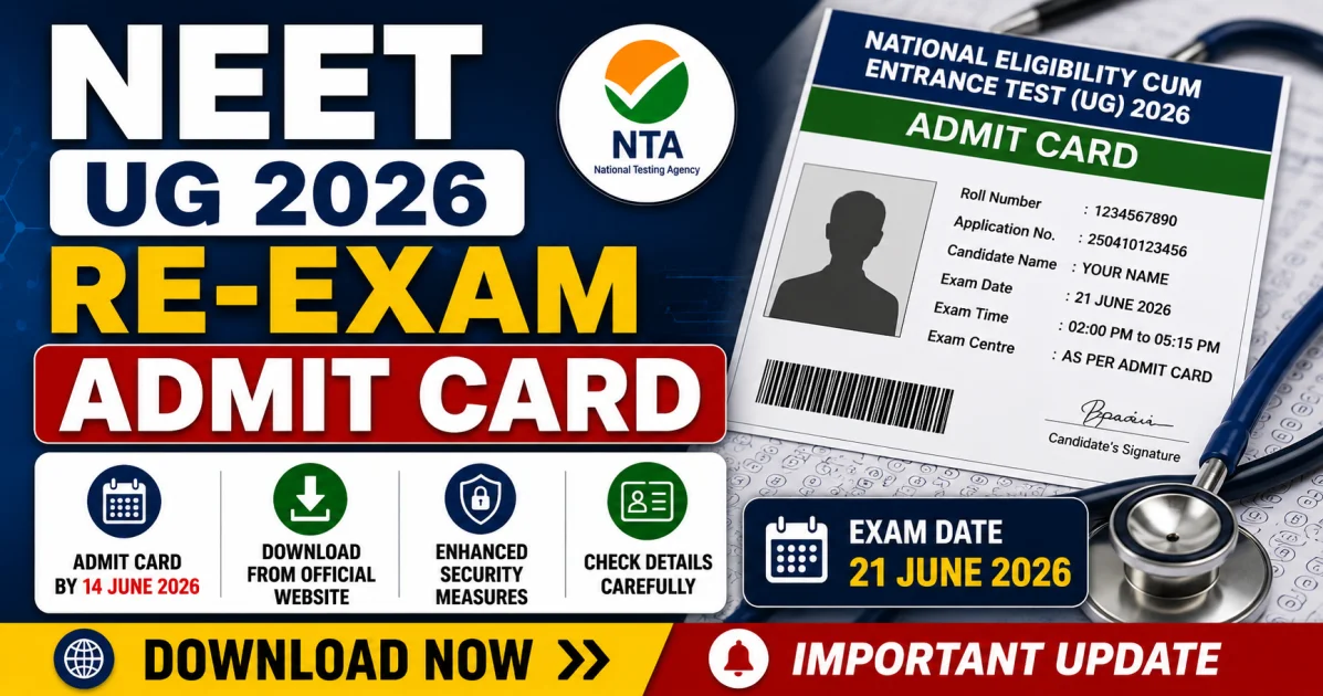 NEET UG 2026 Re-Exam Admit Card: Release Date, Download Link & Exam Day Guidelines