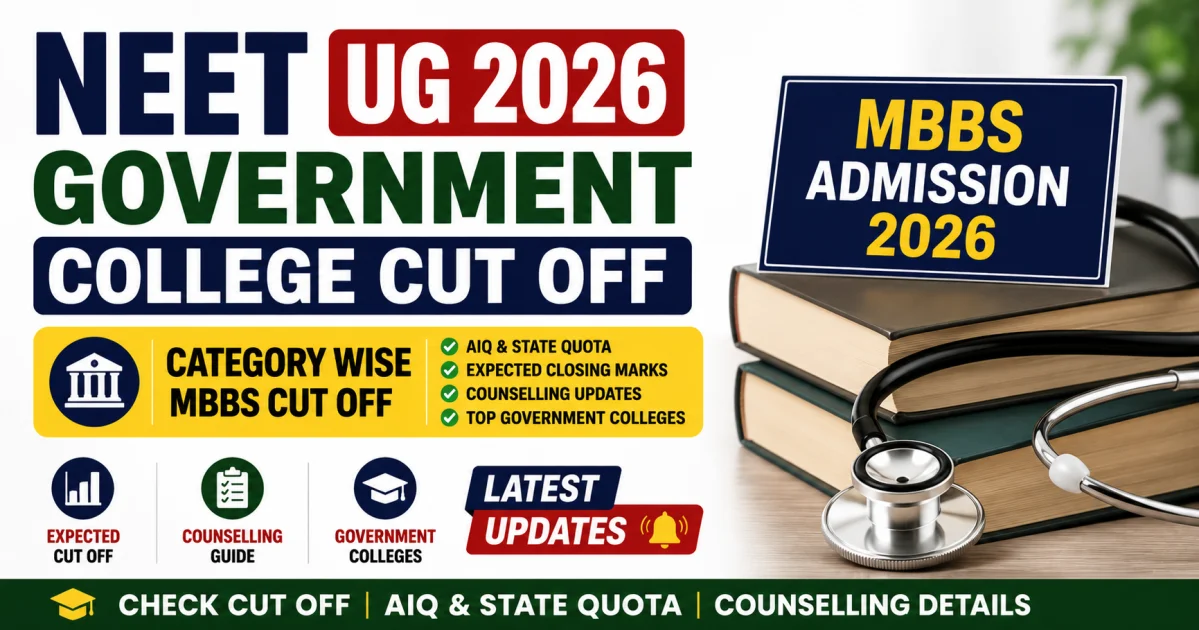 NEET UG 2026 Government Medical College Cut Off: Category Wise MBBS Cut Off, AIQ, State Quota & Expected Closing Marks